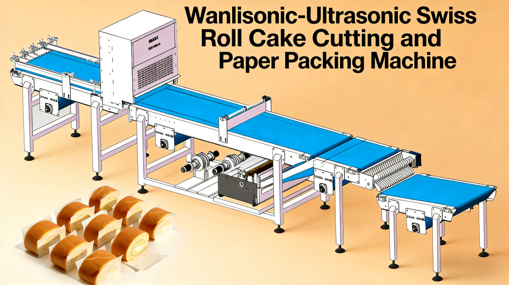 Máquina ultrasónica para cortar pasteles y empacar papel en rollo suizo dc713359 590d 4db6 918e 8af1c74a6b56
